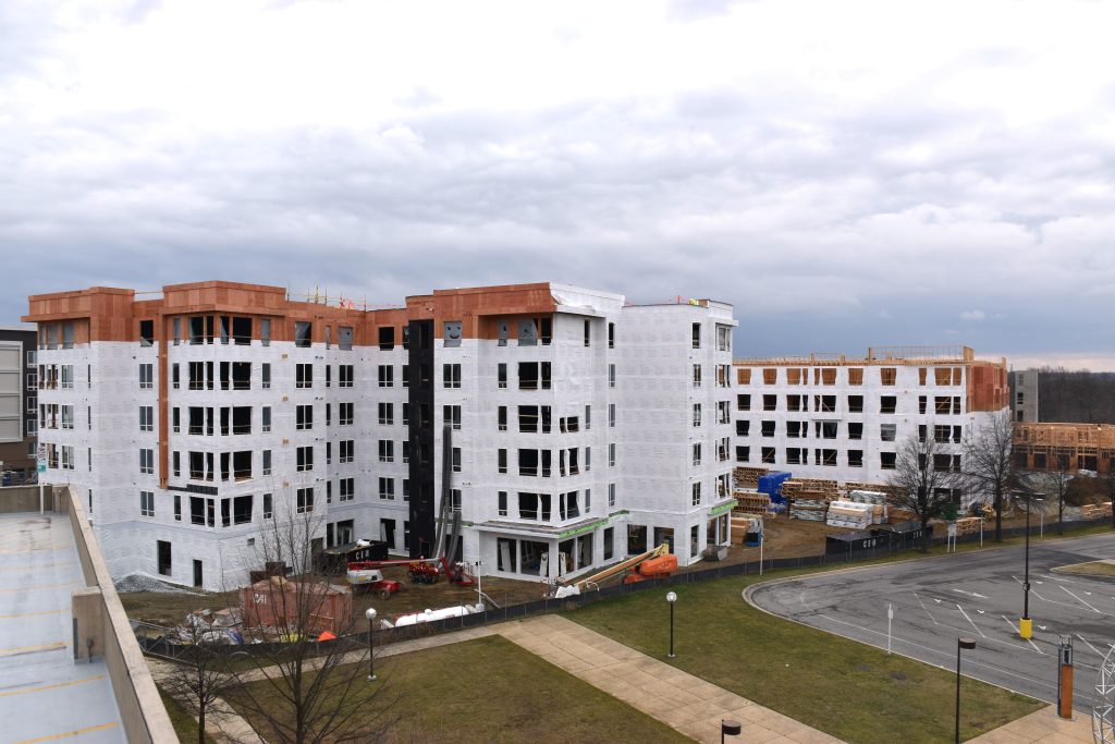 Picture of Aura after the topping out ceremony.